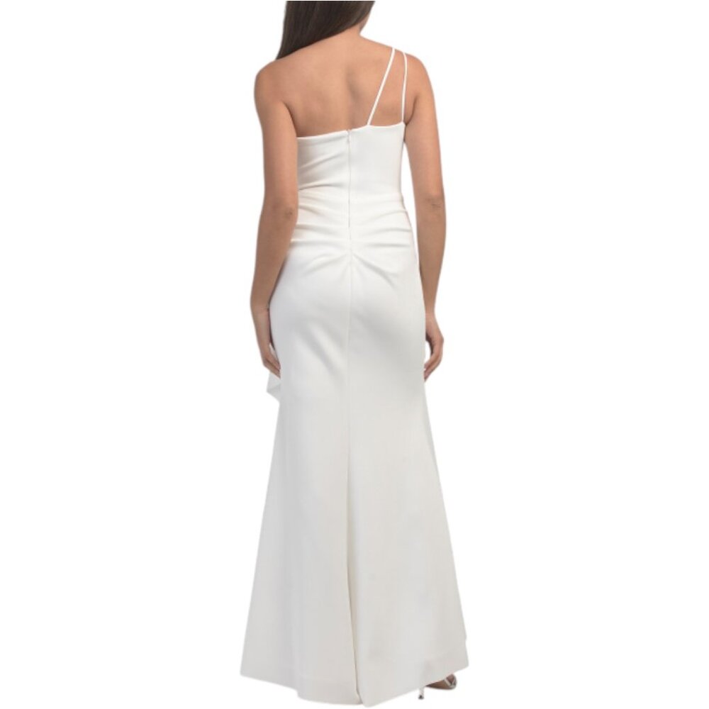 XSCAPE Made In Usa Ruffle Side One Shoulder Gown - Picture 2 of 4
